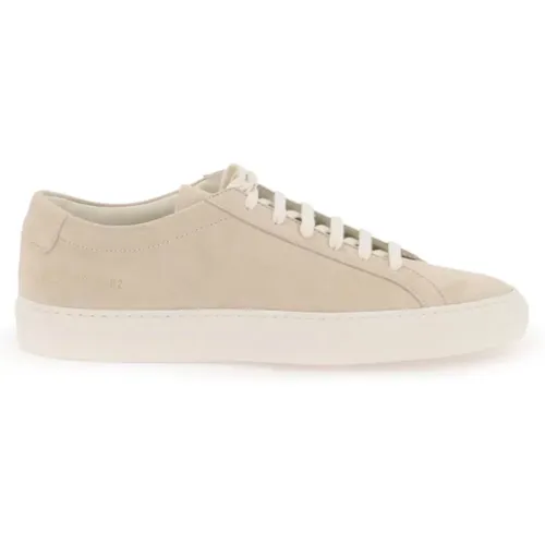 Luxurious Suede Sneakers with Gold Detail , female, Sizes: 6 UK, 5 UK, 4 UK, 3 UK - Common Projects - Modalova