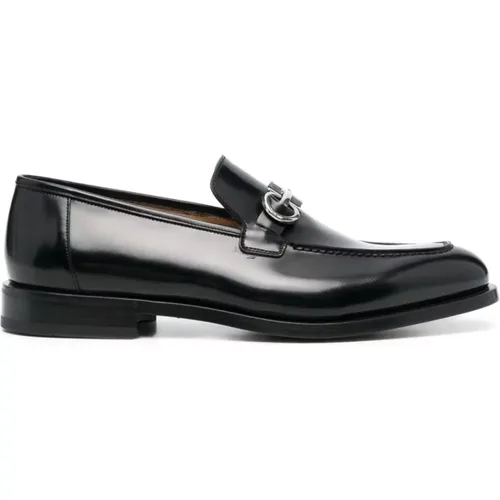 Loafers, male, , Size: 8 US Gancini-Plaque Leather Loafers - Salvatore Ferragamo - Modalova