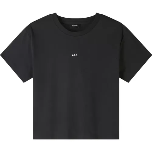 Schwarzes locker sitzendes T-Shirt mit APC-Logo , Damen, Größe: S - A.P.C. - Modalova