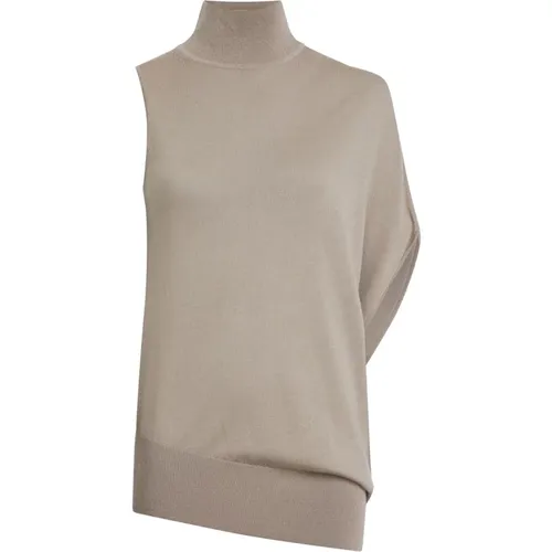 Neutraler Taupe Wollpullover für Damen , Damen, Größe: XS - Calvin Klein - Modalova