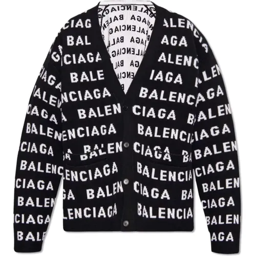 Cardigan with logo , male, Sizes: M - Balenciaga - Modalova