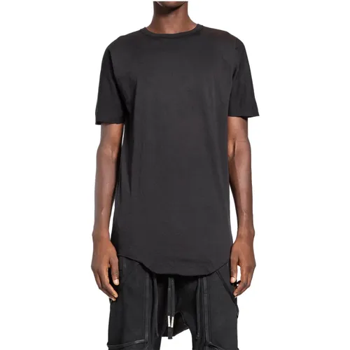 Gebogene Lange T-Shirt Schwarzer Baumwolljersey - Boris Bidjan Saberi - Modalova