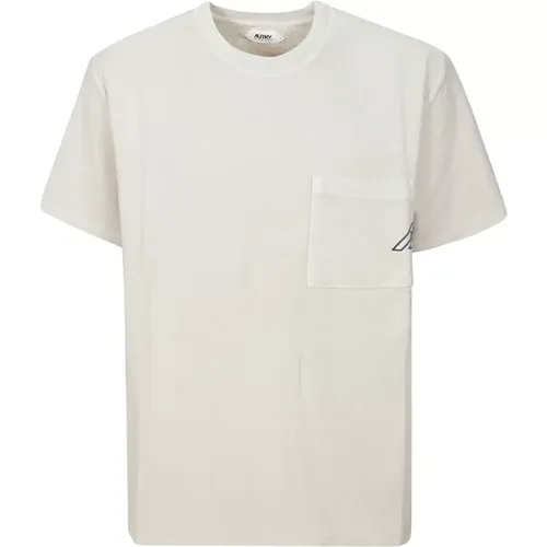 Amour Baumwoll-Crewneck-T-Shirt mit Tasche , Herren, Größe: S - Autry - Modalova