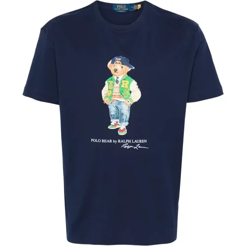 T-Shirts, male, , Size: L 'Polo Denim Bear' t-shirt - Ralph Lauren - Modalova