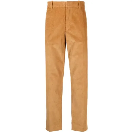 Chinos, male, , Size: M Logo Patch Corduroy Pants - Moncler - Modalova