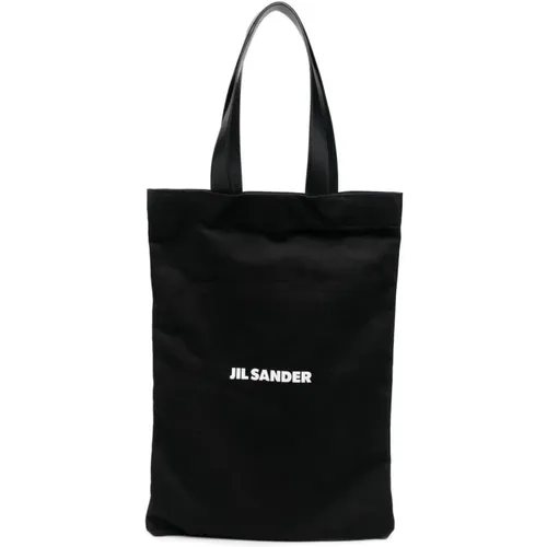 Tote Bags, unisex, , Size: ONE SIZE Cotton and Linen Tote Bag - Jil Sander - Modalova