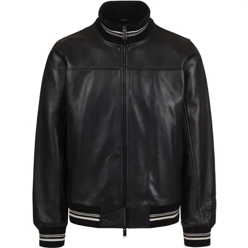 Leather Jackets, male, , Size: M Leather Bomber Jacket - Iceberg - Modalova