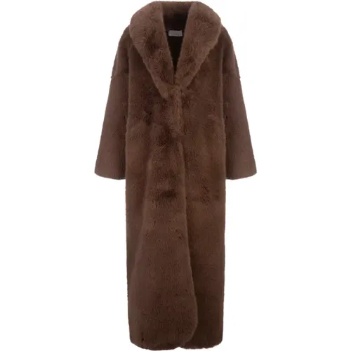 Faux Fur Long Coat Jewel , female, Sizes: S - Giuseppe Di Morabito - Modalova