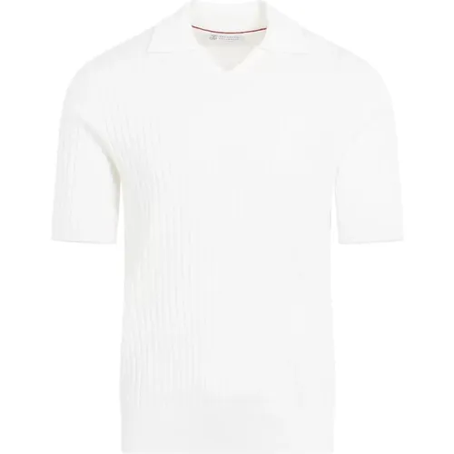 Weißes Baumwoll-Poloshirt - BRUNELLO CUCINELLI - Modalova