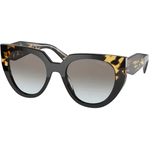 Monochrome Sunglasses Blonde Havana/Grey Shaded , female, Sizes: 52 MM - Prada - Modalova