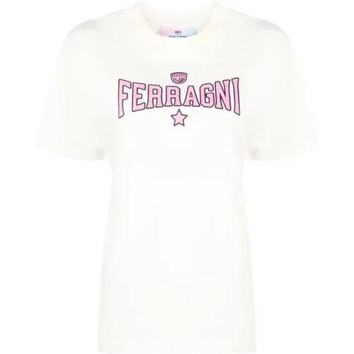 Weiße T-Shirts und Polos , Damen, Größe: L - Chiara Ferragni Collection - Modalova