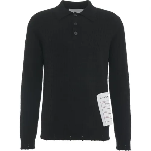 Amaránto, Cable Knit Polo Kragen Pullover , Herren, Größe: L - AMARÁNTO - Modalova