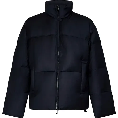 Wool Blend Full-Zip Jacket , male, Sizes: M, L - Emporio Armani - Modalova