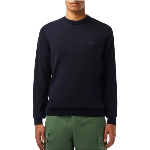 Blauer Merinowollpullover , Herren, Größe: XL - Lacoste - Modalova