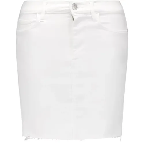 Raw-Hem Denim Mini Skirt , female, Sizes: S - Frame - Modalova