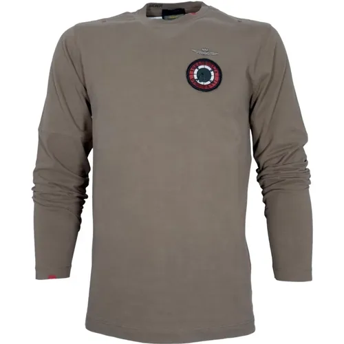 Long Sleeve Military T-Shirt , male, Sizes: L, M - aeronautica militare - Modalova