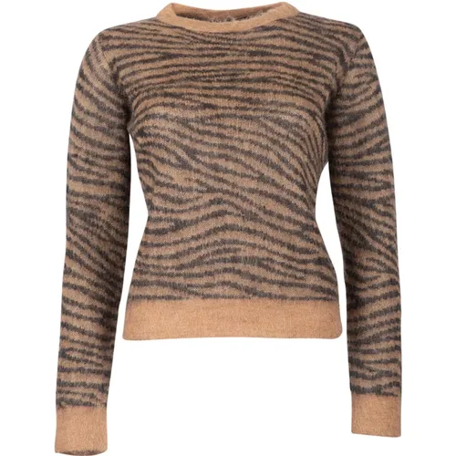 Animalier Jacquard Crewneck Sweater , female, Sizes: L, S - Max Mara Studio - Modalova