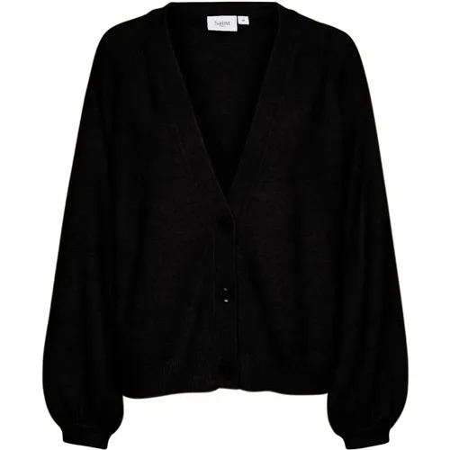 Cardigan with Puff Sleeves , female, Sizes: XL - Saint Tropez - Modalova