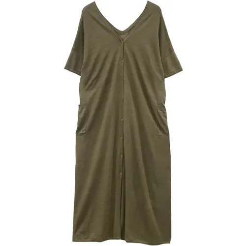 Khaki Beach Dress Ct24135 , female, Sizes: M - C.T.plage - Modalova