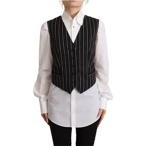 Luxury Wool Blend Sleeveless Vest Top , female, Sizes: XS - Dolce & Gabbana - Modalova