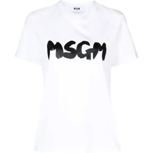 Weiße Damen T-Shirt MSGM - MSGM - Modalova