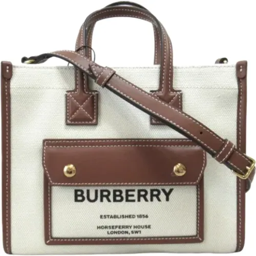 Pre-owned Tote Bags, female, , Size: ONE SIZE Pre-owned Canvas shoulder-bags - Burberry Vintage - Modalova