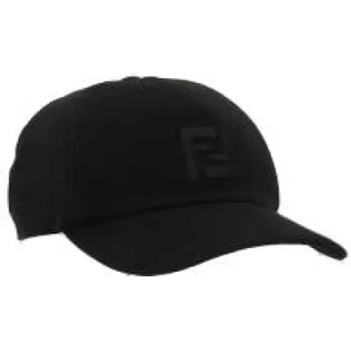 Caps, male, , Size: ONE SIZE Twill Cotton Baseball Cap with Tonal FF Logo Embroidery - Fendi - Modalova