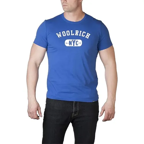 T-Shirts, male, , Size: XL NYC Logo Tee Cotton - Woolrich - Modalova