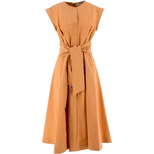 Cotton Belted Sleeveless Dress , female, Sizes: M - Antonelli Firenze - Modalova