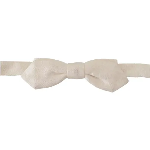 Bowties, male, , Size: ONE SIZE Silk Bow Tie - Tied Model - 4cm Width - Dolce & Gabbana - Modalova