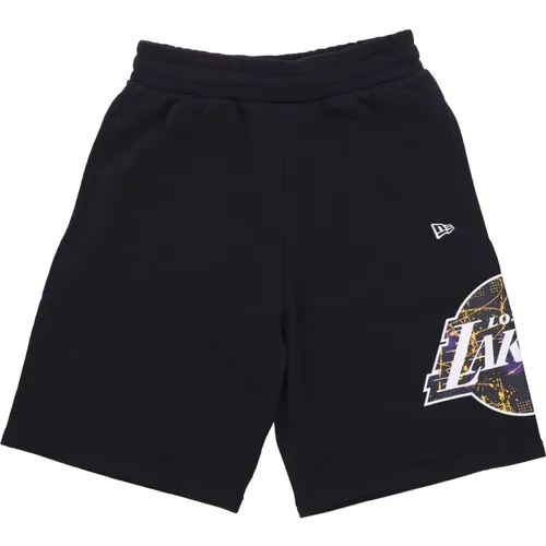 Casual Shorts, male, , Size: XS Lakers Logo Tracksuit Shorts /Purple - new era - Modalova