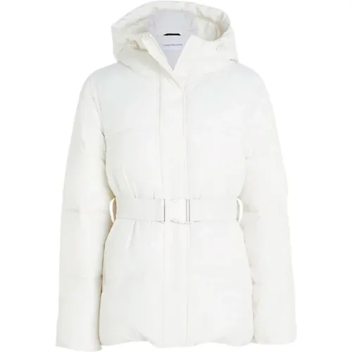 Ivory Logo Gürtel Puffer Jacke - Calvin Klein - Modalova