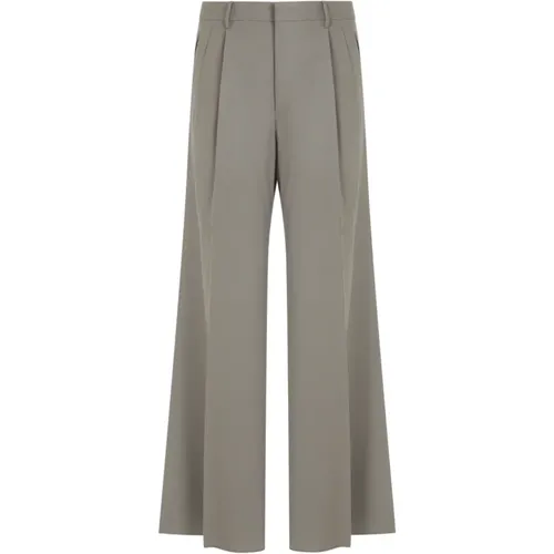 Grey Wool Double Pleat Trousers , male, Sizes: L, S - ETRO - Modalova