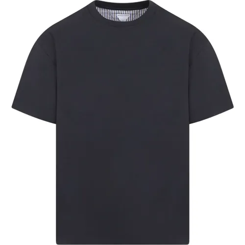 Graues Shadow Cotton Classic T-Shirt , Herren, Größe: L - Bottega Veneta - Modalova