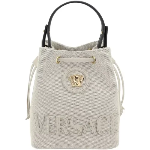 Bucket Bags, female, , Size: ONE SIZE Medusa Bucket Bag with Drawstring Closure - Versace - Modalova