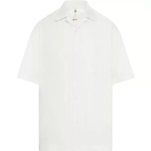 Weißes Baumwollhemd mit Besticktem Logo , Herren, Größe: XL - Oamc - Modalova