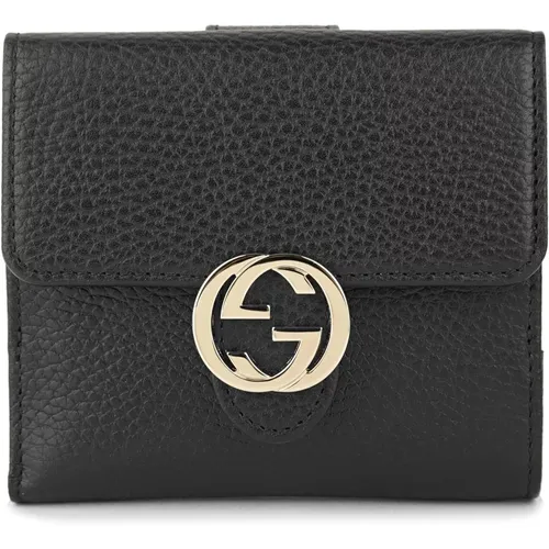 Wallets & Cardholders, female, , Size: ONE SIZE Women's Leather Bifold Wallet with Logo - Gucci - Modalova