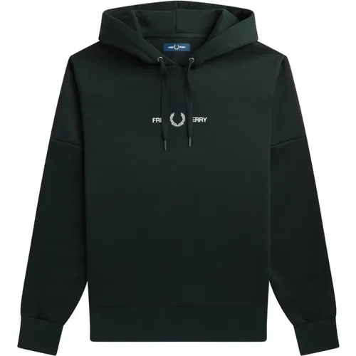 Hooded Sweatshirt with Ribbon Sleeves , male, Sizes: L - Fred Perry - Modalova