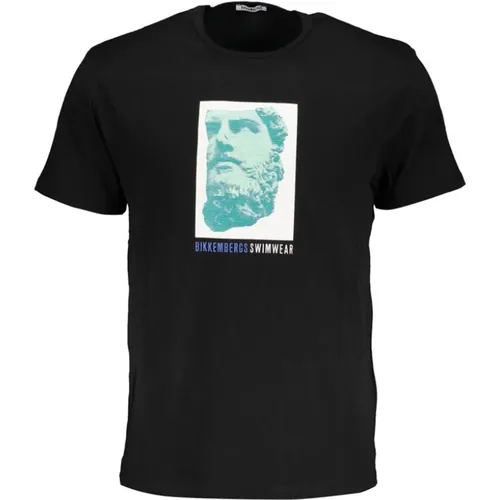 Schwarzes T-Shirt mit Logo-Druck , Herren, Größe: 2XL - Bikkembergs - Modalova