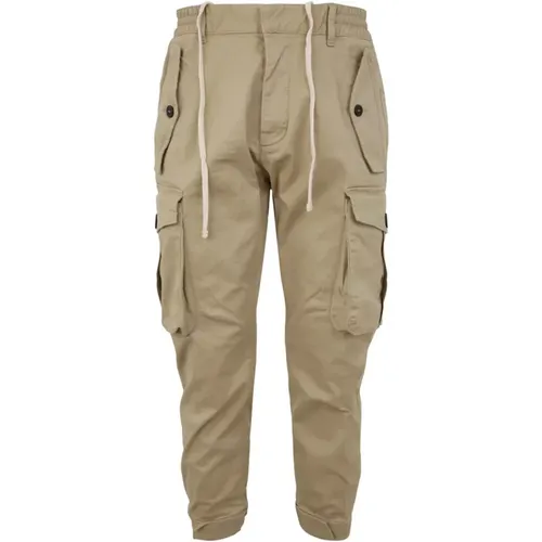 Slim-fit Trousers, male, , Size: S Desert Tan Trousers Aw23 Stylish Upgrade - Dsquared2 - Modalova