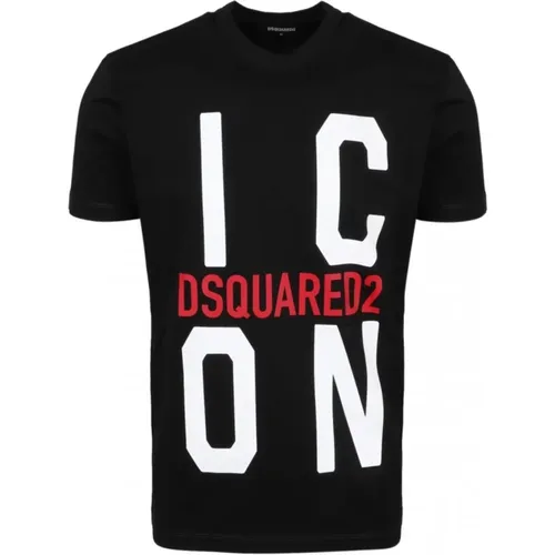 Cotton Tee with Large Logo , male, Sizes: XL, 2XL, L - Dsquared2 - Modalova