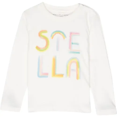 Kinder Langarm Logo T-shirt Weiß - Stella Mccartney - Modalova