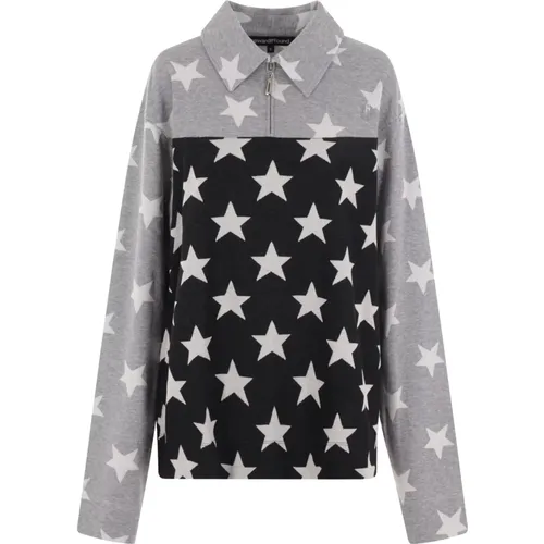 Polo Shirts, female, , Size: S Star Motif Oversized Zip Sweater - Reward If Found - Modalova