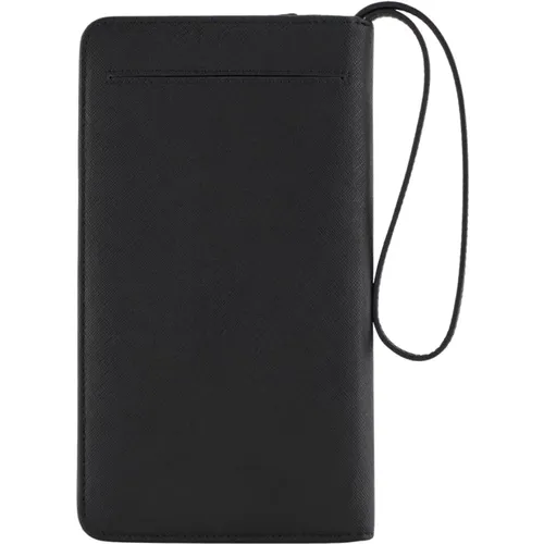 Accessories, male, , Size: ONE SIZE ASV Saffiano Organiser with Eagle Plate - Emporio Armani - Modalova