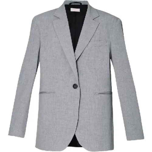 Blazers, female, , Size: M Grey Frozen Blazer with Slits - Liu Jo - Modalova