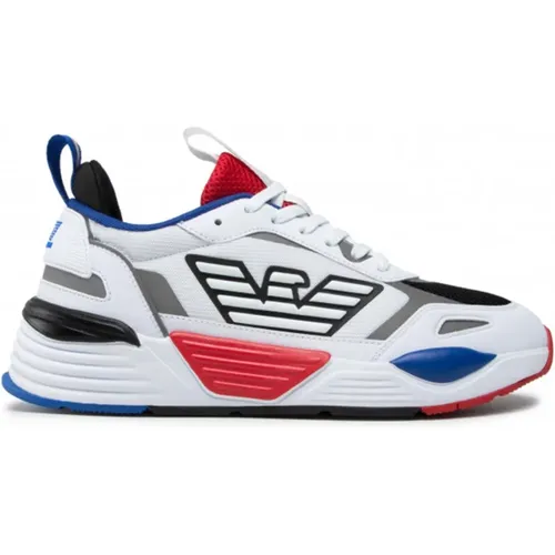 Weiß Rot Blau Sneaker Stilvoll Herren , Herren, Größe: 40 EU - Emporio Armani EA7 - Modalova
