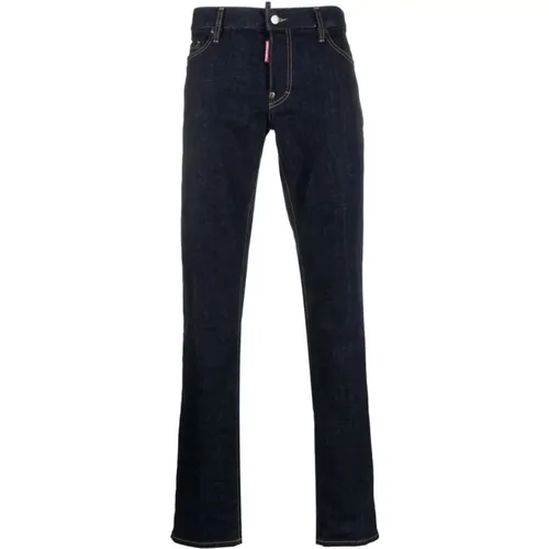 Slim-fit Dark Cotton Jeans , male, Sizes: XL - Dsquared2 - Modalova