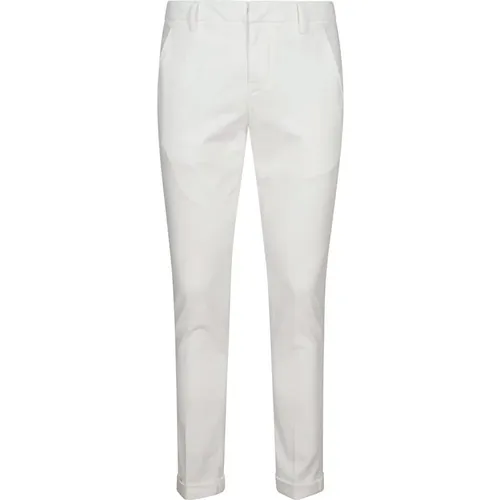 Chinos, male, , Size: W32 Slim Chino Pants with Back Pockets - Dondup - Modalova