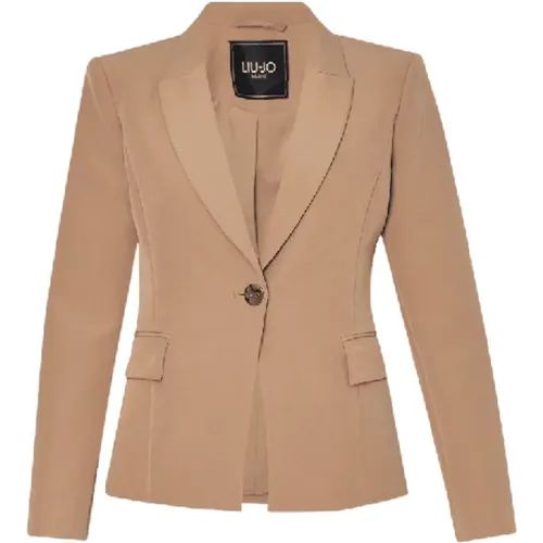 Kamel Stretch Technischer Blazer , Damen, Größe: L - Liu Jo - Modalova