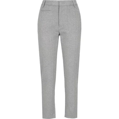 Grey Cotton Pants with Belt Loops , female, Sizes: 2XS, XS, M - Dondup - Modalova